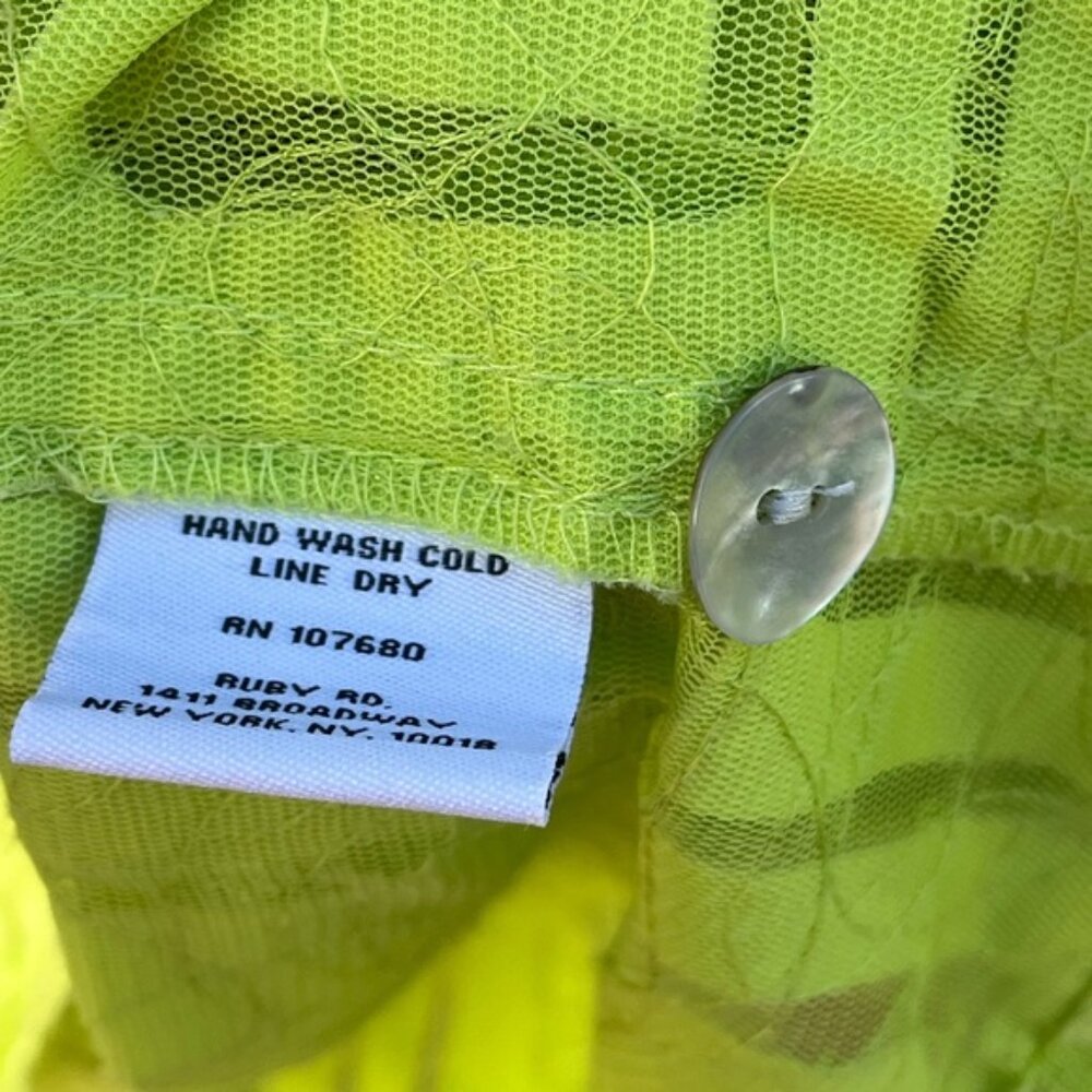 Ruby Rd. | Chartreuse Lime Green Sheer Jacket But… - image 4